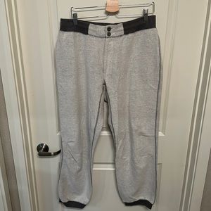 Burkmanbros light grey/charcoal sweatpant joggers in size L